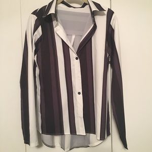 Brand new blouse, brown and black stripe